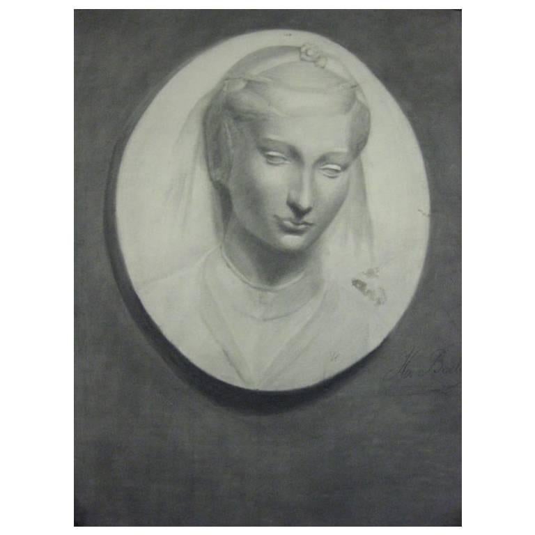 „New Objectivity“, Zeichnung „Frau mit Schleppe“ von Beeldens im Angebot