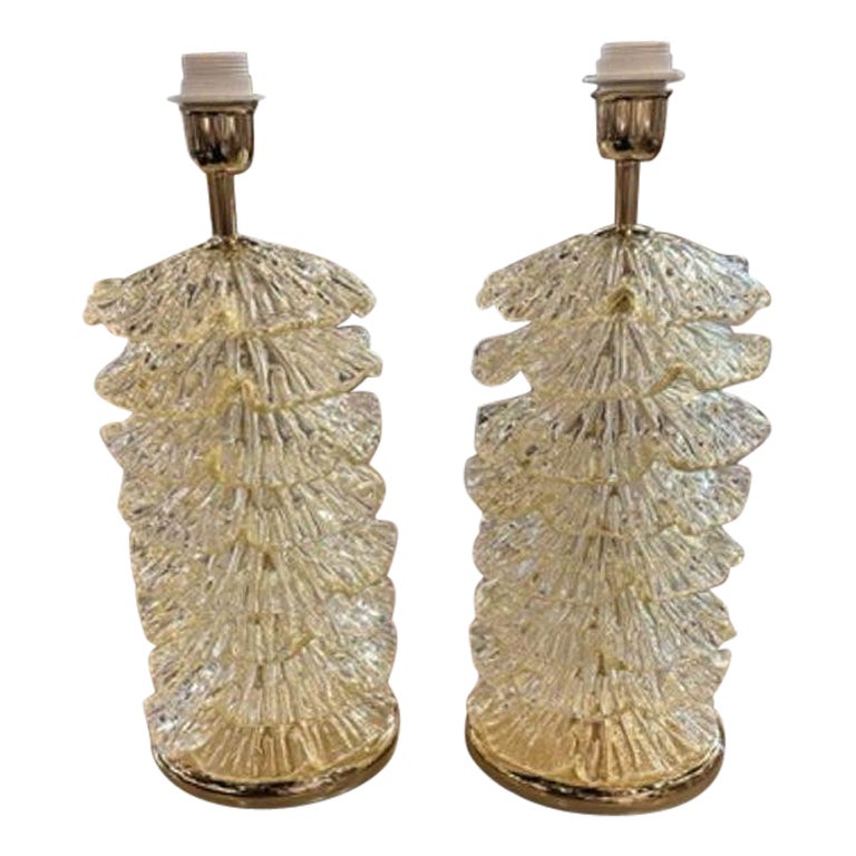 Gold Murano Ruffle Lamps For Sale