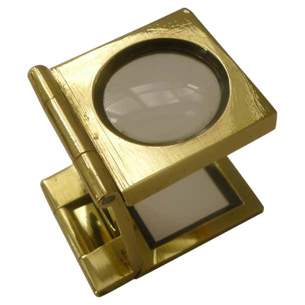 Antique English Folding Brass Linen Thread Counter - Magnifying Glass ...
