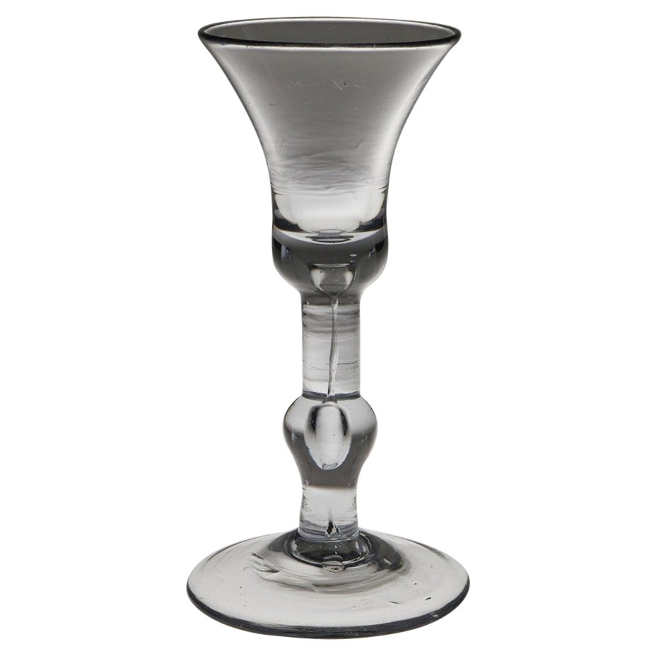18th Century Baluster Stem Wine Glass 1730-1777 For Sale