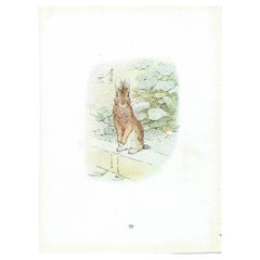 Original Vintage Peter Rabbit Print After Beatrix Potter. C.1920