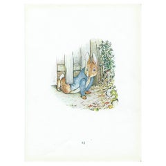 Original Vintage Peter Rabbit Print After Beatrix Potter. C.1920