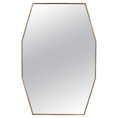 Mid-Century Italian Wall Mirror with Brass Frame (circa 1950s)