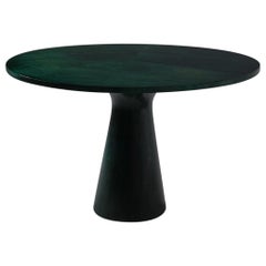Aldo Tura Round Green Pedestal dining table, Italy ca. 1965