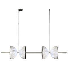 Ermes Brushed Black Metal And Alabaster Pendant Light 2 by Alabastro Italiano