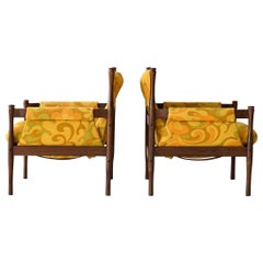 Pair of Vintage armchairs with 1960s fabric