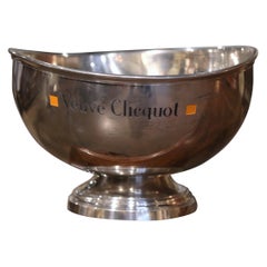 Retro French Stainless Steel "Veuve Clicquot" Champagne Cooler Bucket