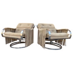 Gardner Leaver für Steelcase Sculptural Chrome Serie 455 Drehbare Lounge-Stühle