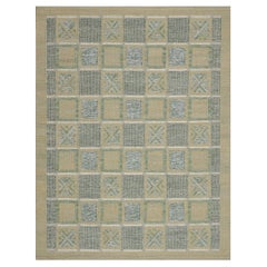 Contemporary Hand-woven Wool Swedish Inspired Rug