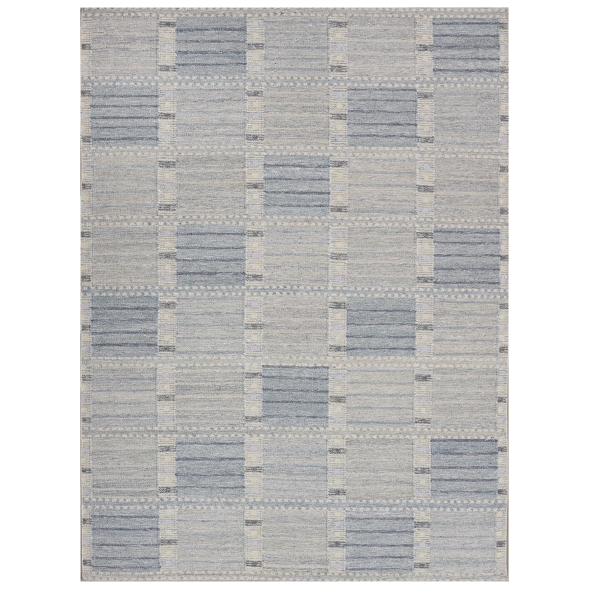 Wool Contemporary Handmade Swedish Revival Rug For Sale