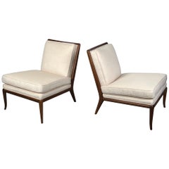 Retro Pair of T.H. Robsjohn-Gibbings Slipper Chairs