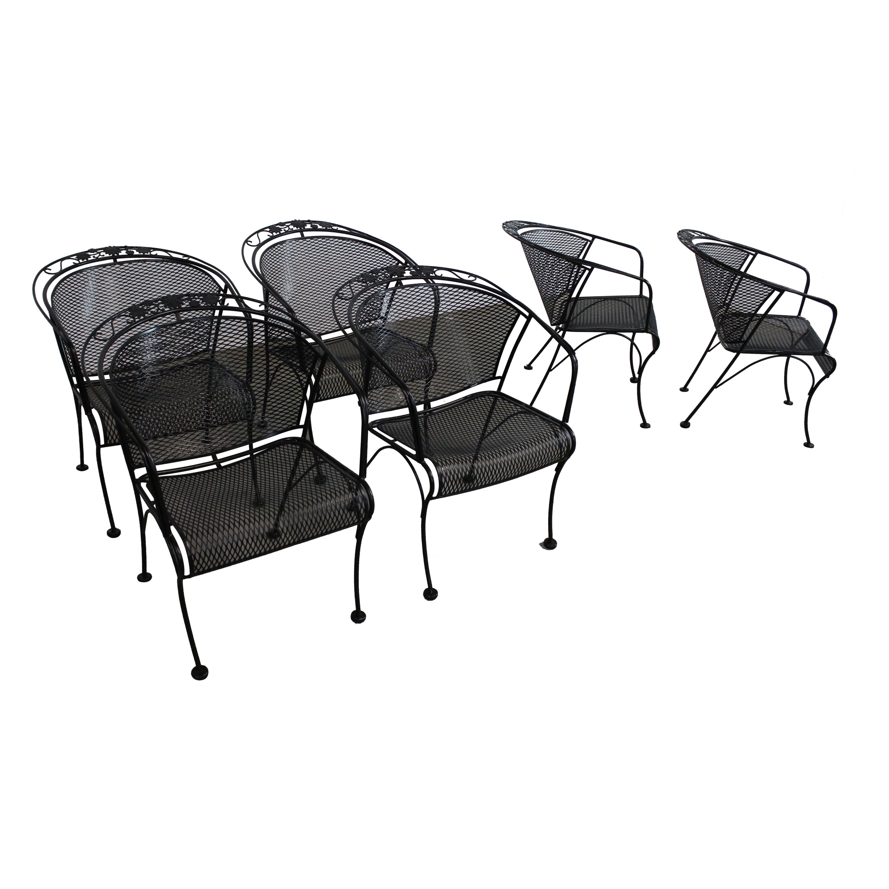 4 Stühle mit geschwungener Rückenlehne für den Außenbereich aus der Mitte des Jahrhunderts von Salterini C im Angebot