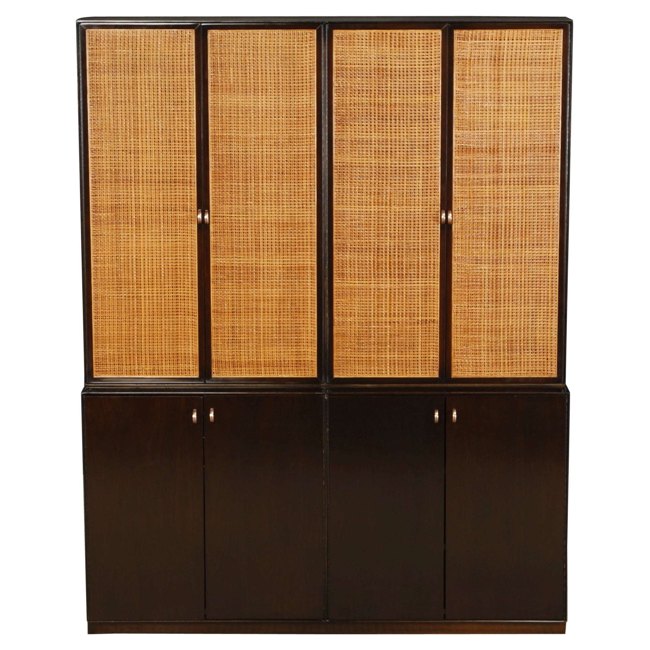 Sideboard-Schrank mit Rohrgeflecht von Paul McCobb für Directional Furniture, um 1958, signiert  im Angebot