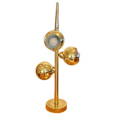 Seltene Vintage 3- Kugel-Lampe mit Messingbeschlägen im Robert Sonneman-Stil, Messingbeschichtet