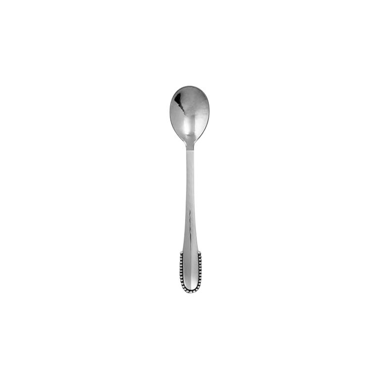 Georg Jensen Beaded Sterling Silver Small Teaspoon 033 For Sale