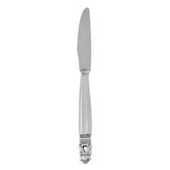 Vintage Georg Jensen Acorn Sterling Silver Luncheon Knife Long Handle 024