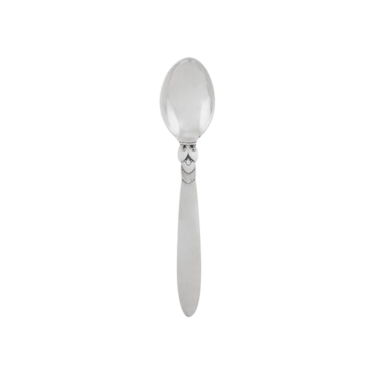 Georg Jensen Cactus Sterling Silver Small Demitasse/Espresso Spoon 036 For Sale