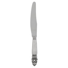 Vintage Georg Jensen Acorn Sterling Silver Luncheon Knife Short Handle 023
