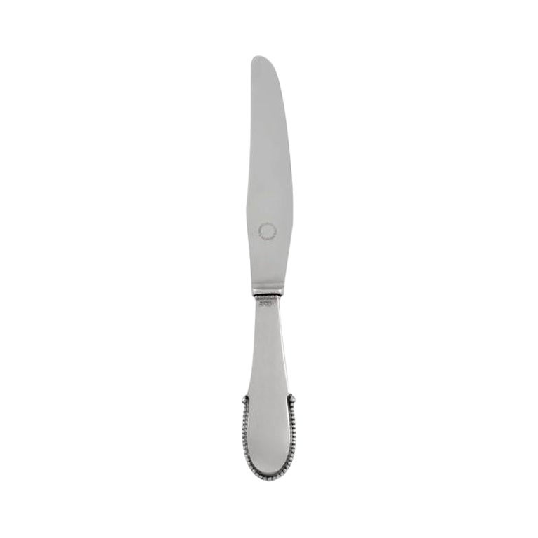 Georg Jensen Beaded Sterling Silver Luncheon Knife 023 For Sale