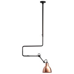 DCW Editions La Lampe Gras N°312 L Pendant Lamp in Black Arm and Copper Shade