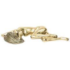 Polished Brass Reclining Sculpture