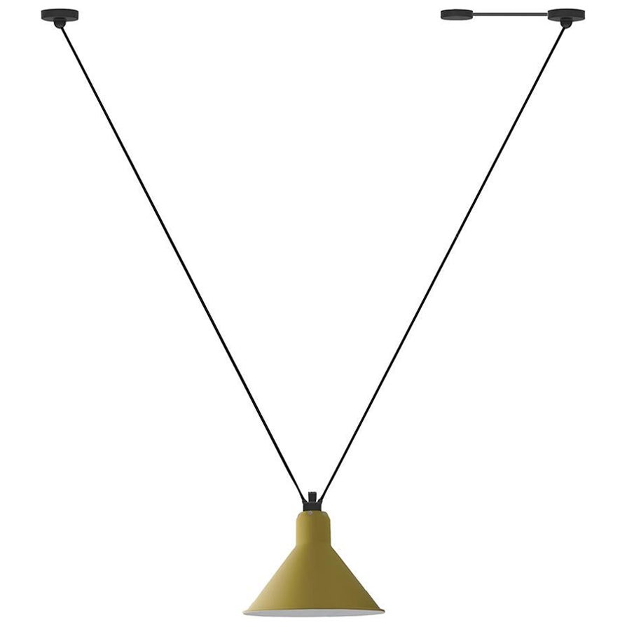 DCW Editions Les Acrobates N°323 AC1 AC2(L) Large Conic Pendant Lamp in Yellow