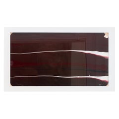 Retro Lucio Fontana "Concetto Spaziale" black, red and white oil on glass, signed 1956