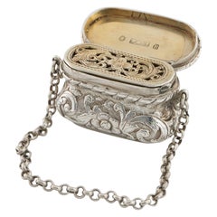 Novelty Silver Bag Vinaigrette Birmingham 1850