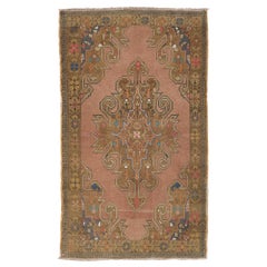 Türkischer Vintage-Teppich im Stammesstil, handgeknüpfter Teppich, 4,7x7.6 Fuß, Unikat, Unikat