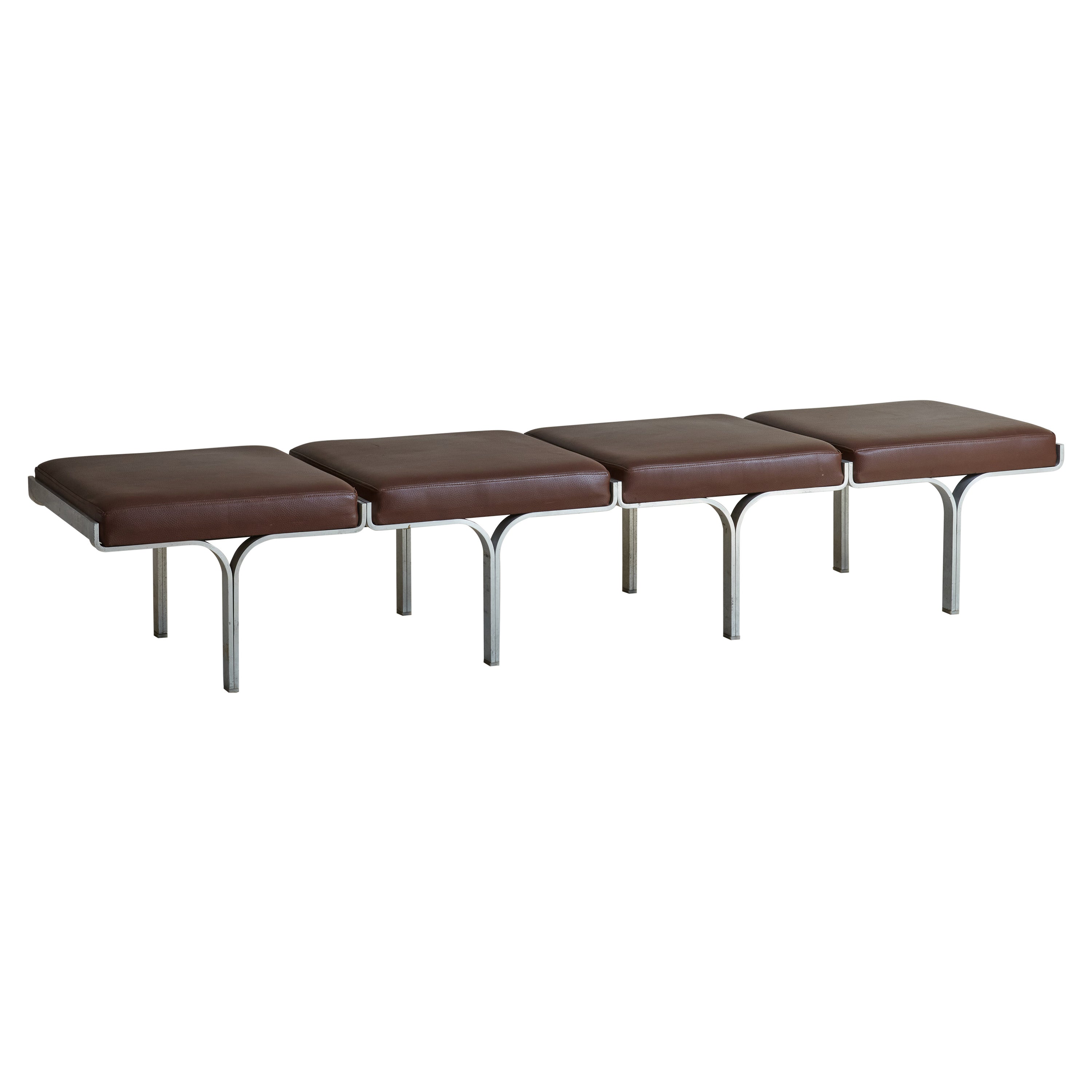 Model 656 Bench by John Behringer in Faux Leather for Fabry Associates For Sale