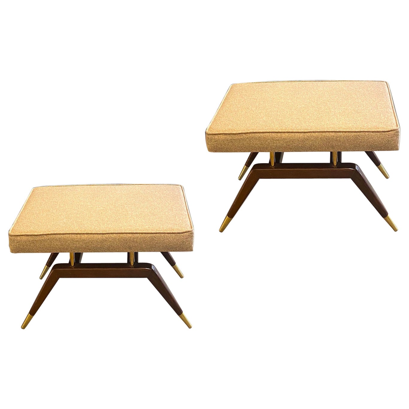 Pair of Modern Gio Ponti Style Window Benches or Settees  For Sale