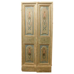 Antique Old painted double door, from Naples Italy