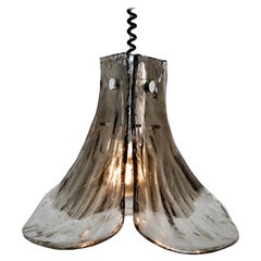 1970s Tulip Murano Glass Pendant Lamp by Carlo Nason for Mazzega