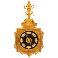 Baromètre français du 19ème siècle de style Louis XIV en bronze doré et patiné