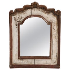 18th Century Peruvian Painted Carved Wood Mirror