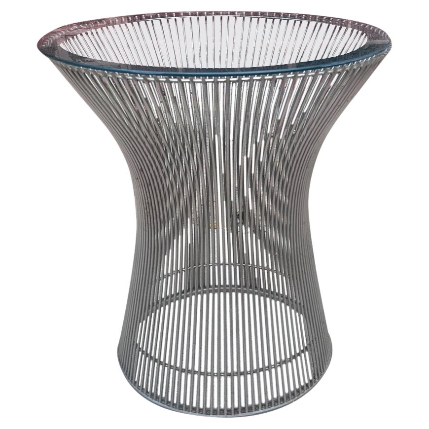 Mid Century Modern Bent Wire Nickel Side Table by Warren Platner for Knoll For Sale