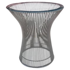 Mid Century Modern Bent Wire Nickel Side Table by Warren Platner for Knoll