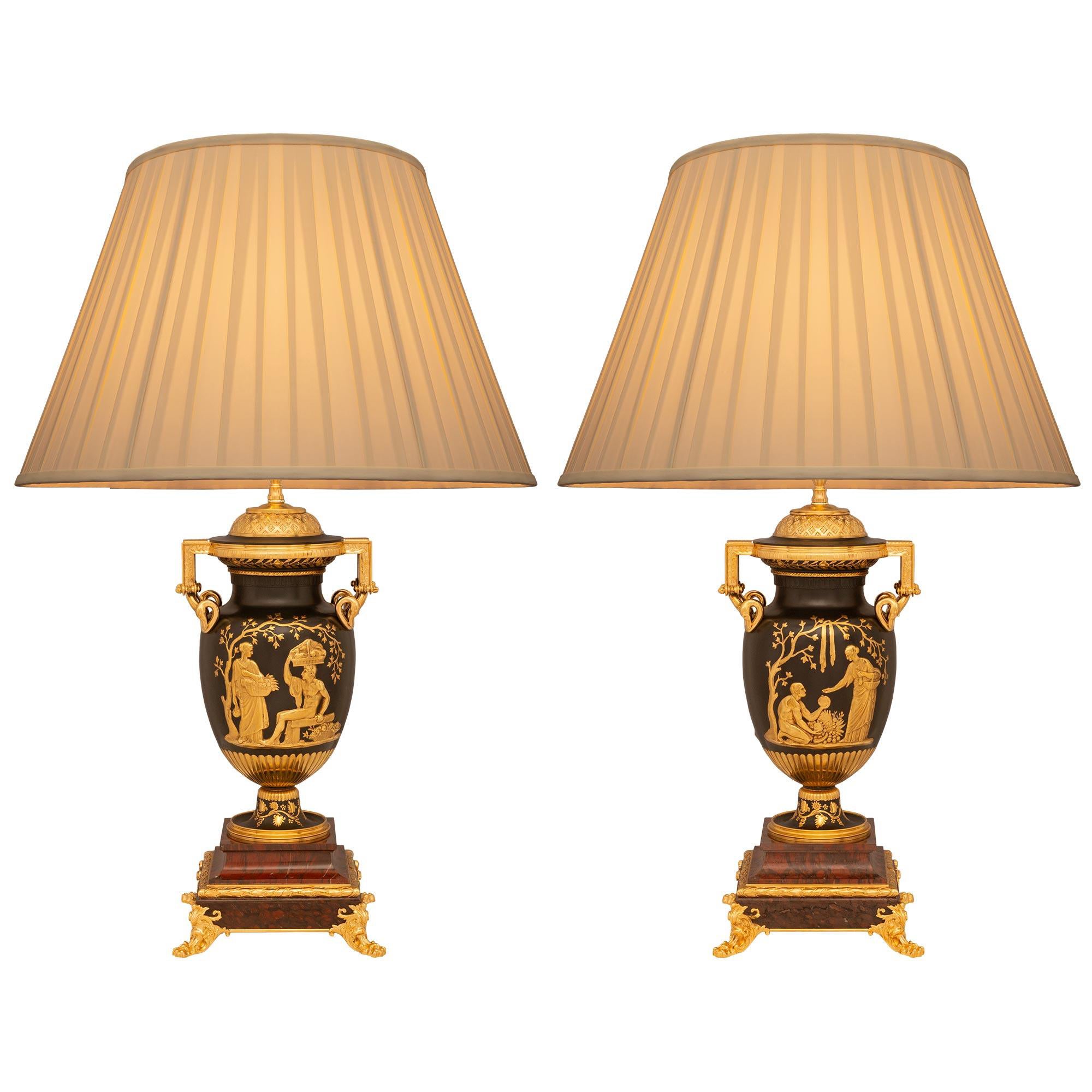 French 19th Century Belle Epoque Period Bronze And Ormolu Lamps For Sale