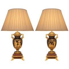 French 19th Century Belle Epoque Period Bronze And Ormolu Lamps