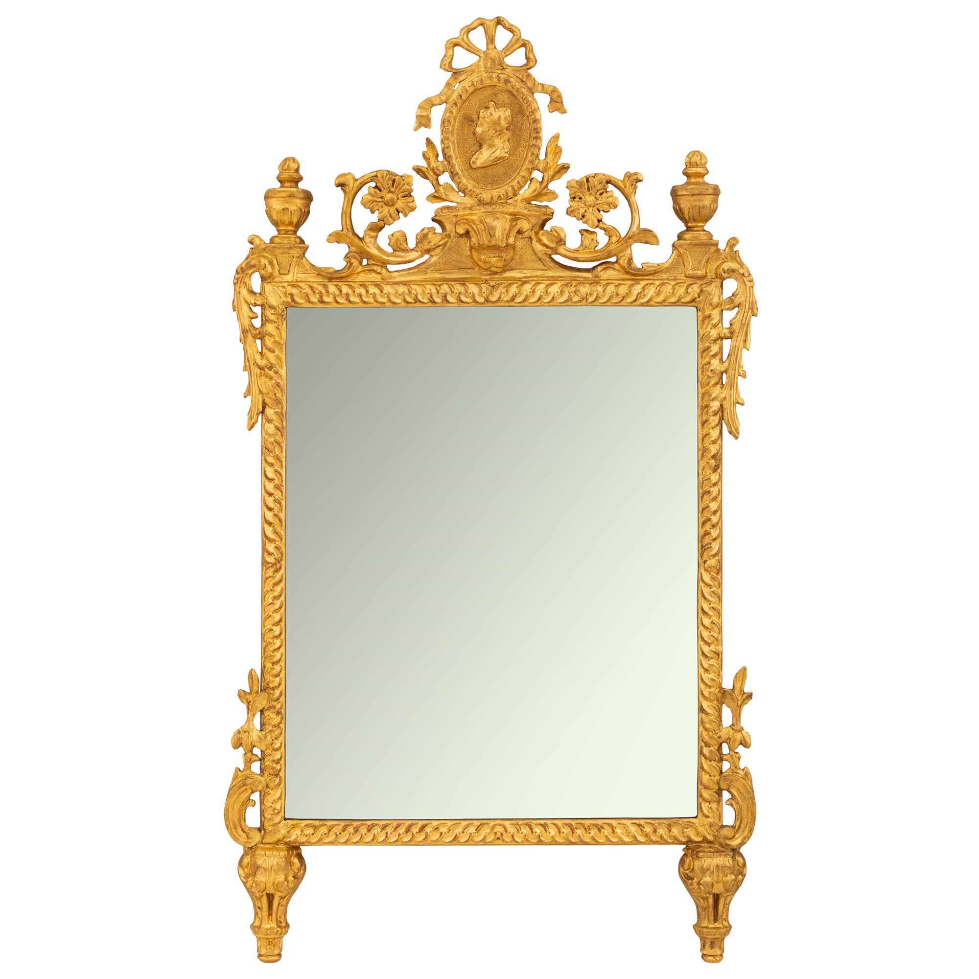 Italian 18th Century Louis XVI Period Giltwood Mirror For Sale