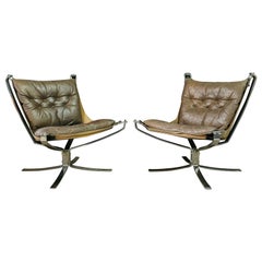 Retro Pair of Mid-Century Falcon Lounge Chairs by Sigurd Ressell for Vatne Mobler 