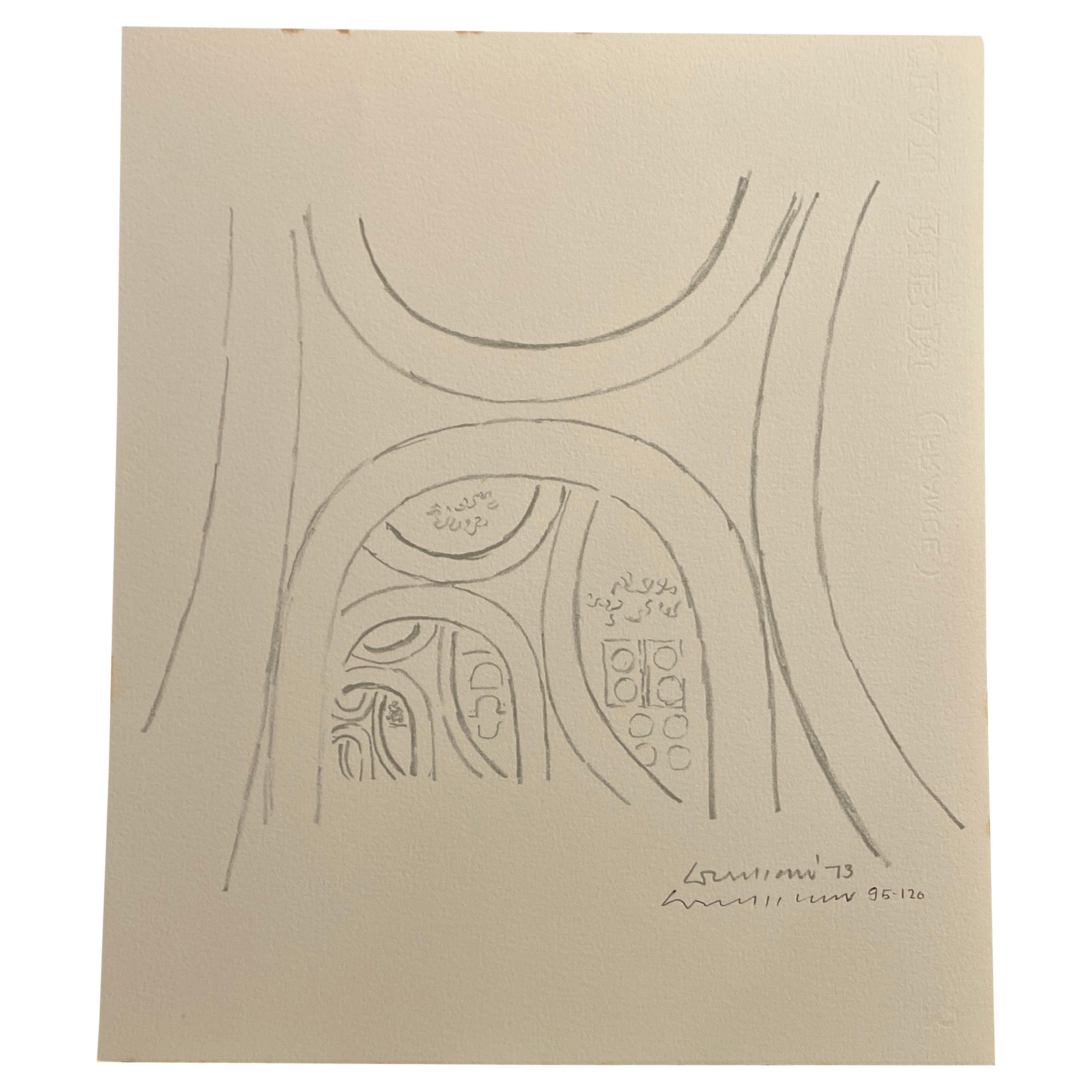 Louis Kahn Signed Lithograph 95/120 For Sale