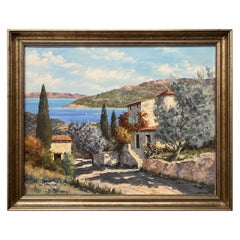 Vintage Jean Potronat (1921-1997), French Countryside Oil On Canvas Landscape 