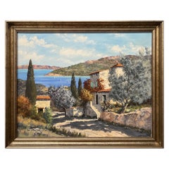 Jean Potronat (1921-1997), French Countryside Oil On Canvas Landscape