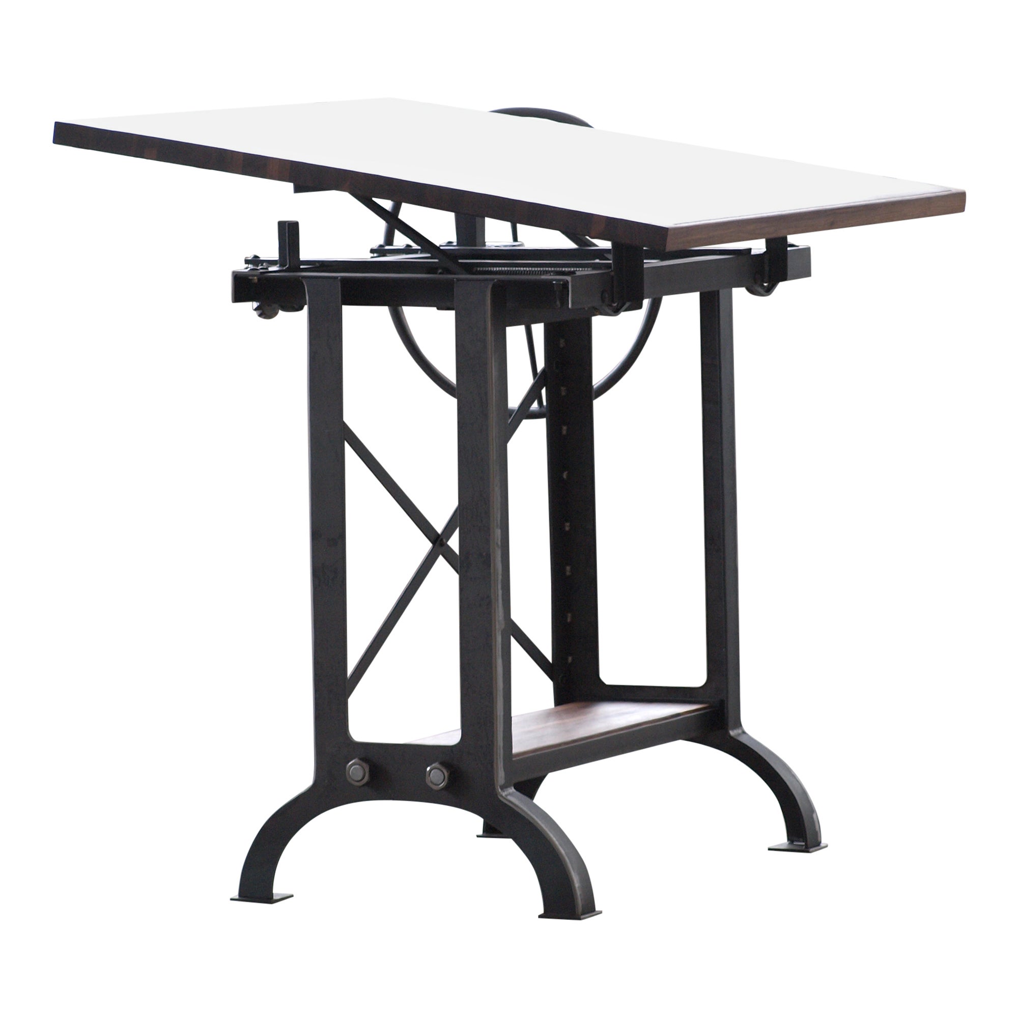 Walnut Butch Block Tilt Drafting Desk Standing Height table For Sale