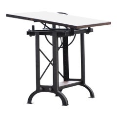 Used Walnut Butch Block Tilt Drafting Desk Standing Height table