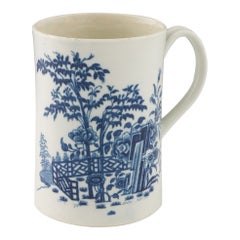 First Period Worcester Porcelain The Plantation Print Mug c1765