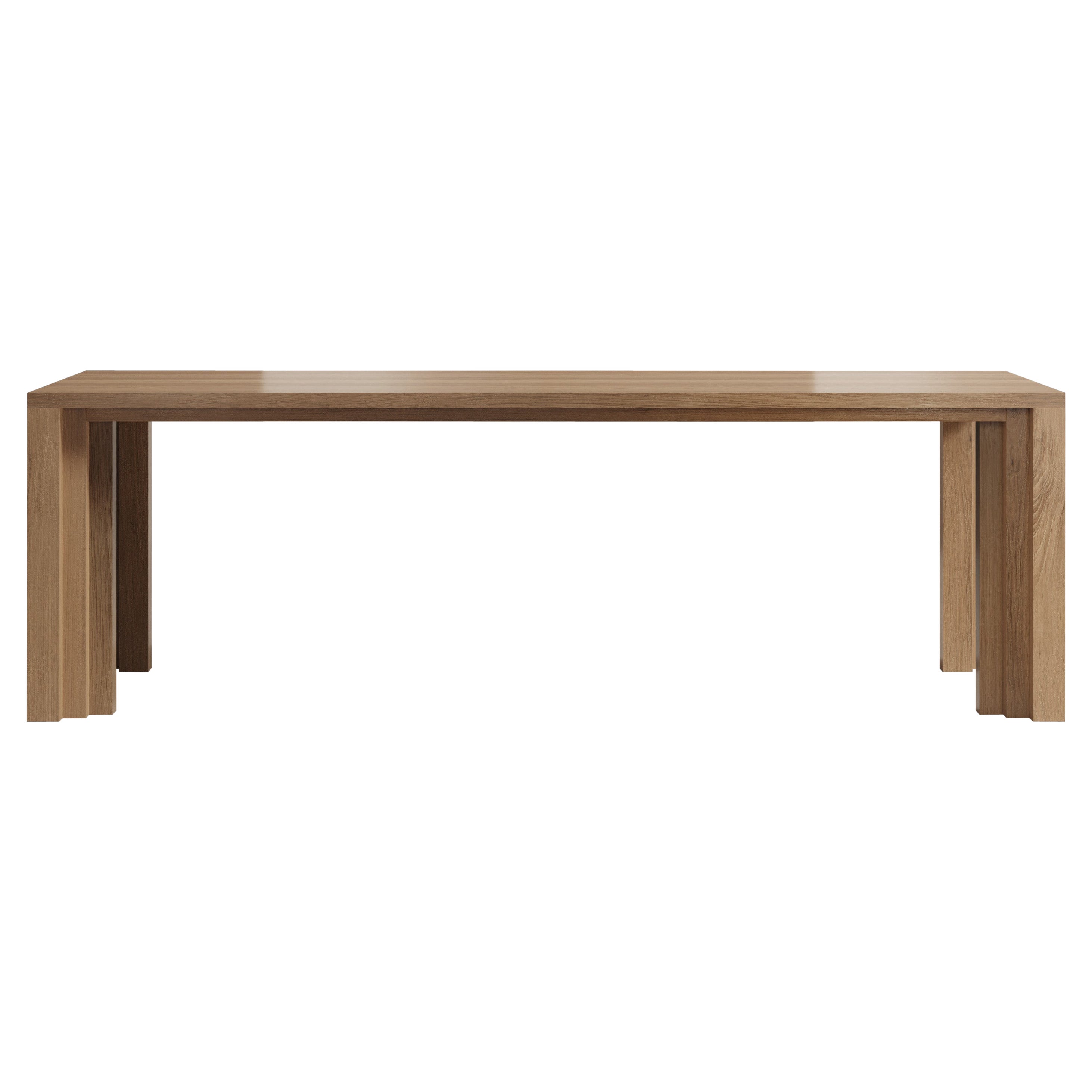 Table de salle à manger moderne sculpturale en bois massif - Chêne clair naturel en vente