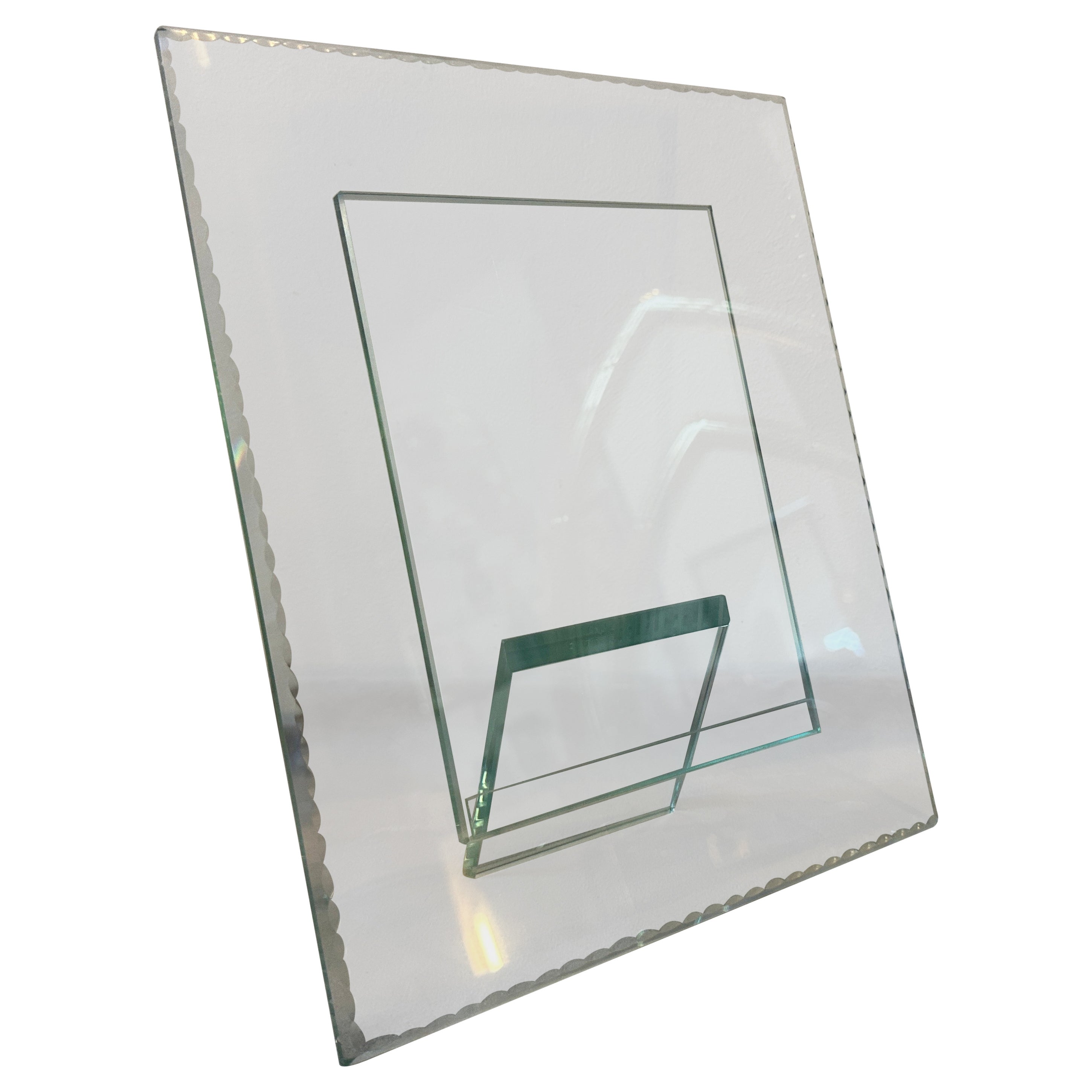 1950s Fontana Arte Attributed Mid-Century Modern Glass Italian Picture Frame For Sale