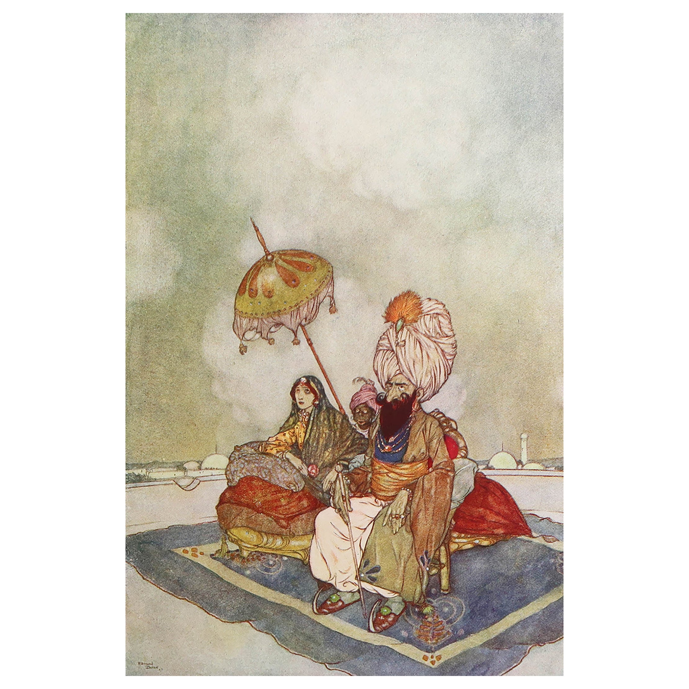 Original-Vintage-Druck von Edmund Dulac, um 1930